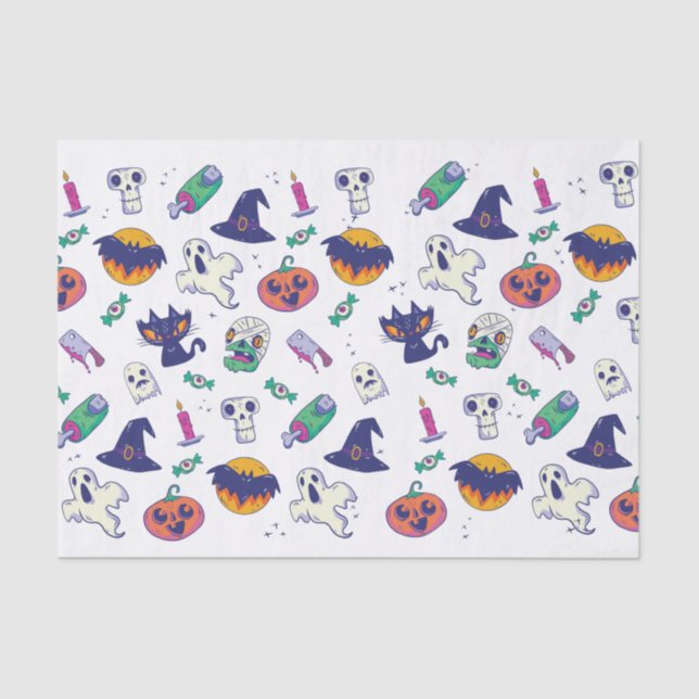 Papel De Seda decoração de padrões de Halloween (Frente )