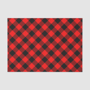 Papel De Seda Decoração vermelha e preta da verificação do
