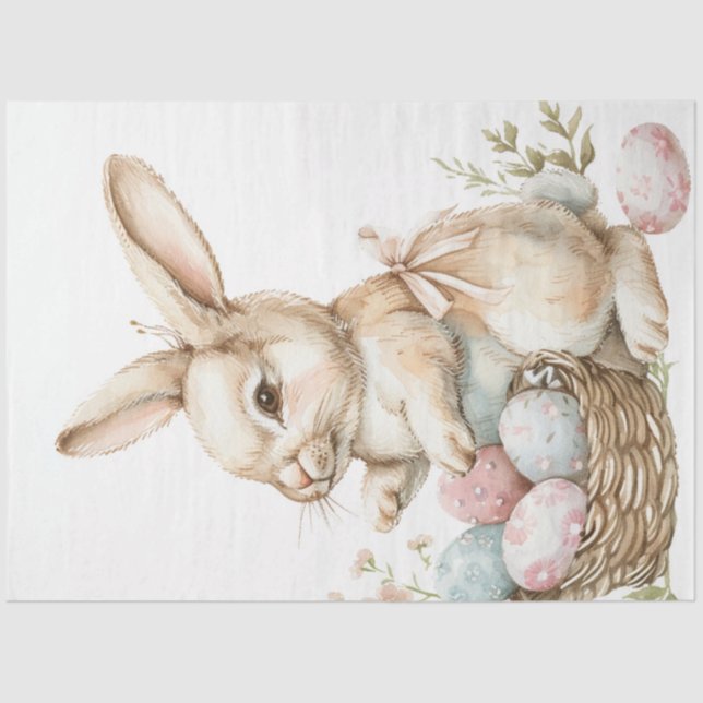 Papel De Seda Decorações de Ovos de Coelhinhos da Páscoa (Frente )