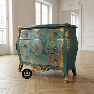 Papel De Seda Decorativa Azul de Textura Russa Vintage