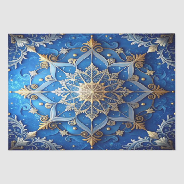 Papel de Seda Decorativo Azul para Feriados (Frente )