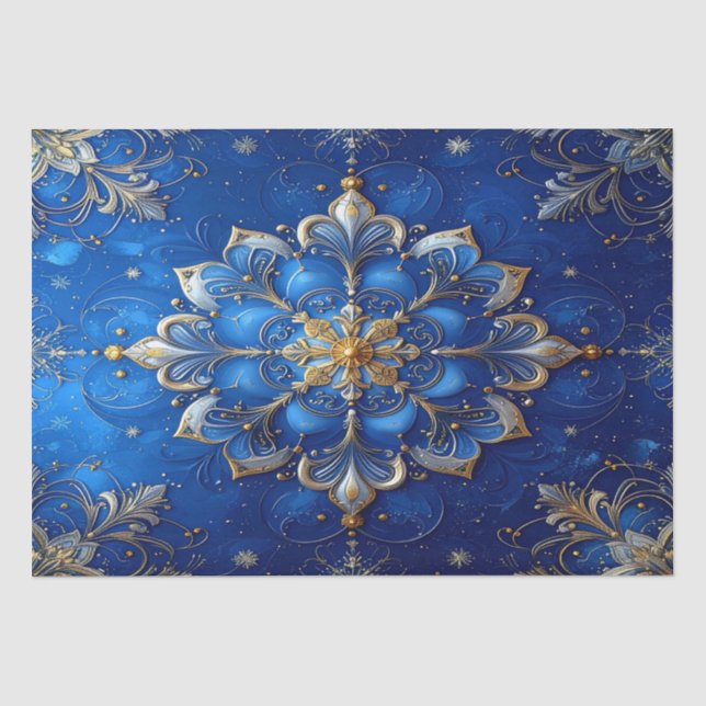 Papel de Seda Decorativo Azul para Feriados (Frente )