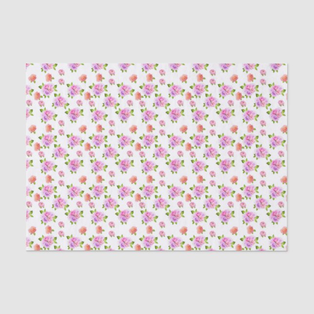 Papel de Seda Decorativo Rosas Lindas (Frente )