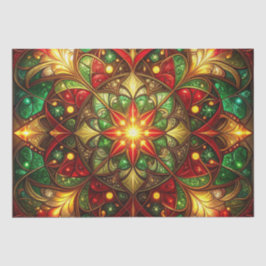 Papel de Seda Decorativo Verde Vermelho para Feria