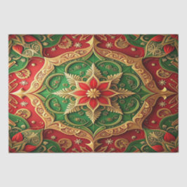 Papel de Seda Decorativo Vermelho Verde para Feria