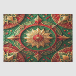 Papel de Seda Decorativo Vermelho Verde para Feria