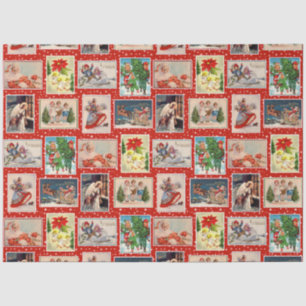 Papel De Seda Decoupag Cartão Postal de Natal Vintage