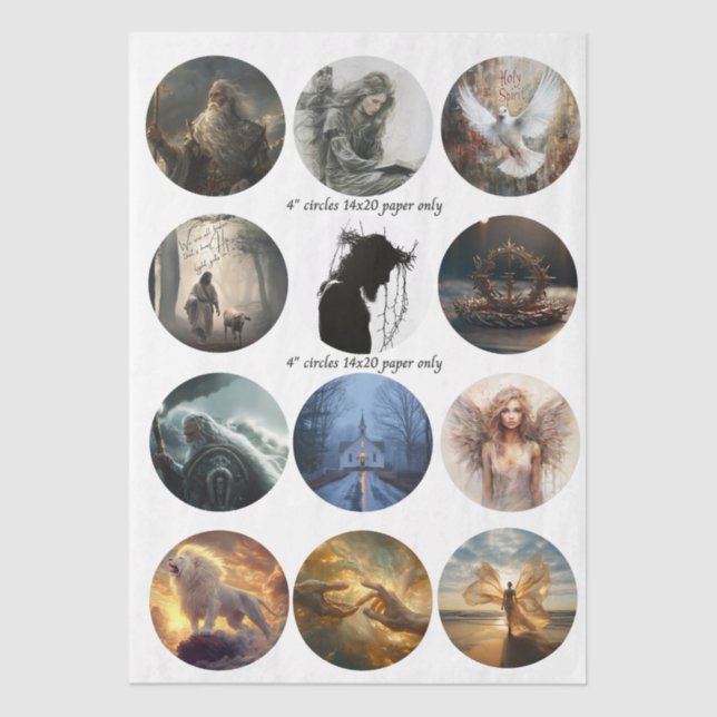 Papel De Seda Decoupage 12 Devotional Faith Coaster Set 4" (Frente )