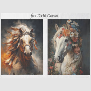 Papel De Seda Decoupage 12x16 Cavalo Duo Garanhão Sudoeste