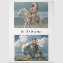 Papel De Seda Decoupage 12x16 Native American Indian Designs 