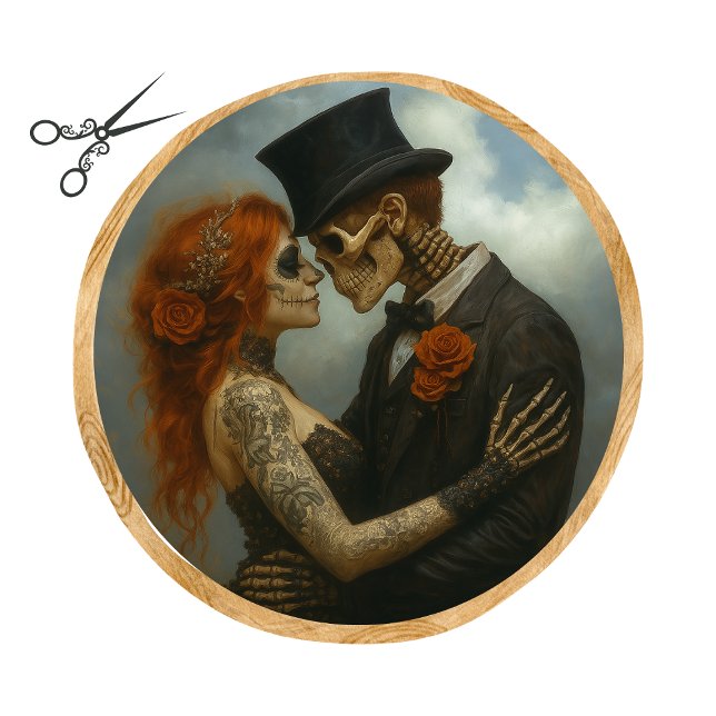 Papel De Seda Decoupage 2 Esqueletos Amantes se Casando  (Criador carregado)