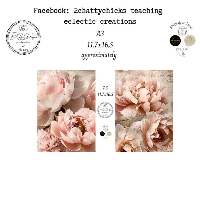 Papel De Seda Decoupage A3 Botanical Peach Designs Scrapbooking (Criador carregado)