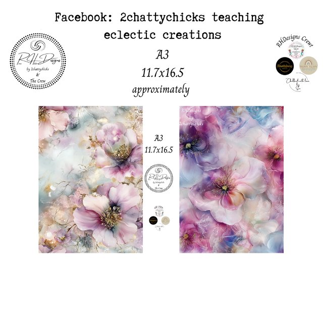 Papel De Seda Decoupage A3 Floral Botanicals Scrapbooking (Criador carregado)