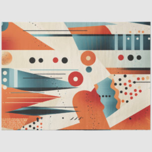 Papel De Seda Decoupage Abstrato Geométrico Formas Vibrantes