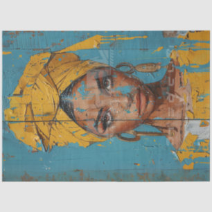 Papel De Seda Decoupage Abstrato pintura de chá afro-americano