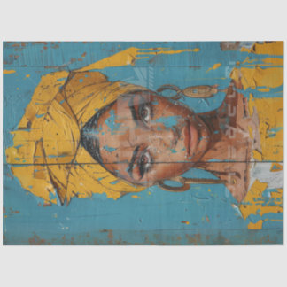 Papel De Seda Decoupage Abstrato pintura de chá afro-americano