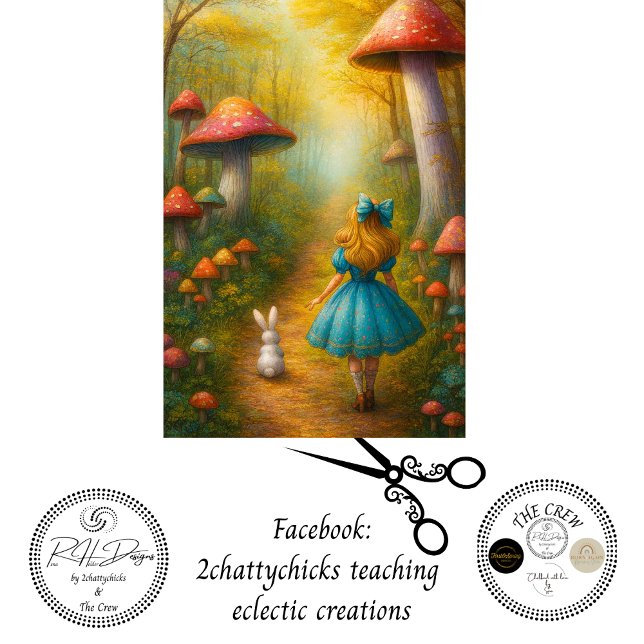 Papel De Seda Decoupage Alice Adventures Enchanted Forest Rabbit (Criador carregado)