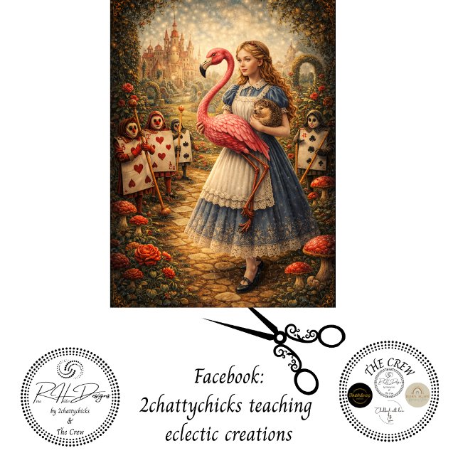 Papel De Seda Decoupage Alice Croquet Garden Adventure  (Criador carregado)