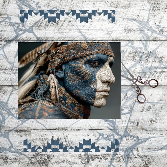 Papel De Seda Decoupage American Indian Warriser Chefe (Criador carregado)