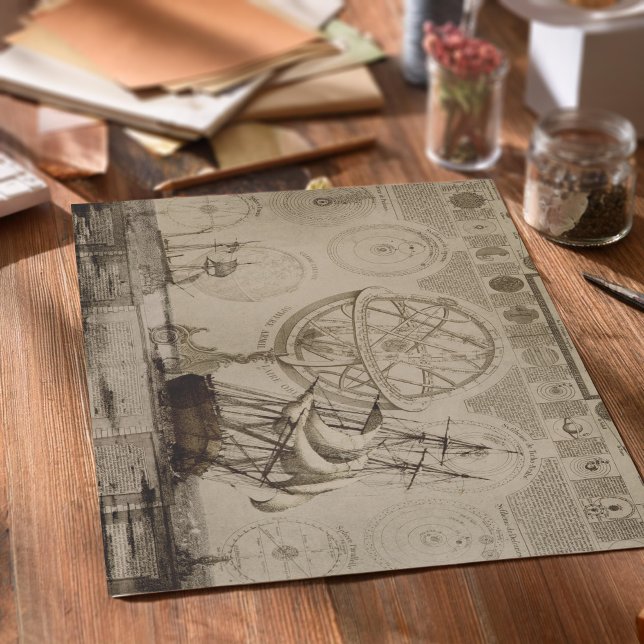 Papel De Seda Decoupage Antiquada da Vintagem Náutica (Criador carregado)