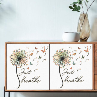 Papel De Seda Decoupage Apenas Respire Dandelion com Borboletas