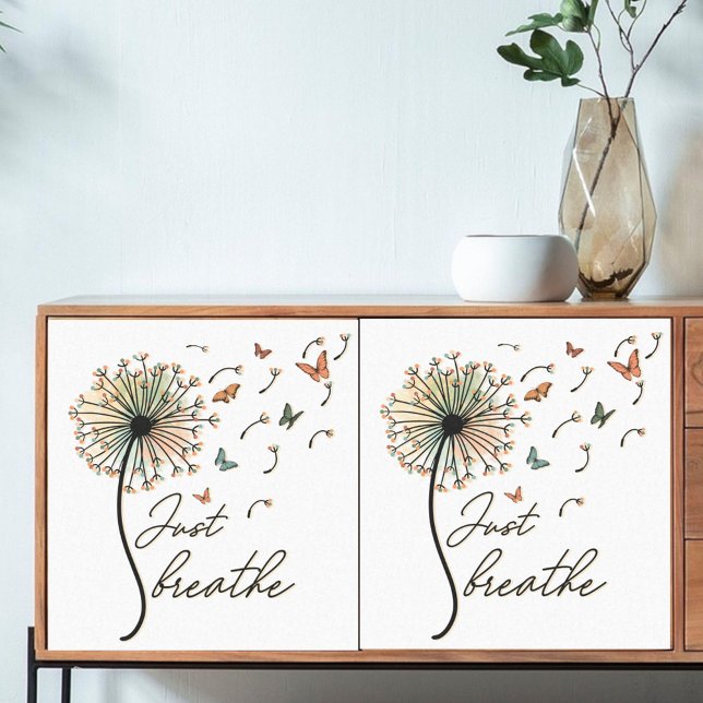 Papel De Seda Decoupage Apenas Respire Dandelion com Borboletas (Criador carregado)