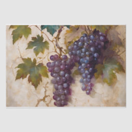 Papel De Seda Decoupage Aquarela de Uvas e Vinhas