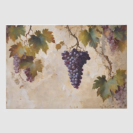 Papel De Seda Decoupage Aquarela de Uvas e Vinhas