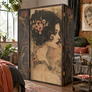 Papel De Seda Decoupage Art Nouveau Floral Boho Senhora Vintage
