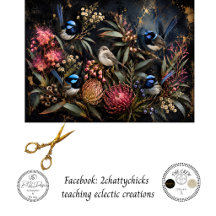 Decoupage Australian Fairy Wren & Jardim