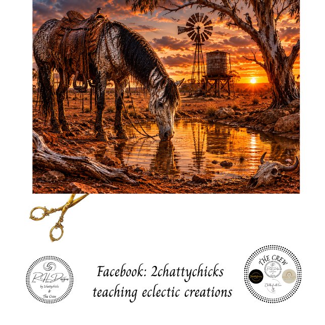 Papel De Seda Decoupage Australian Outback Cavalo Bebedouro  (Criador carregado)