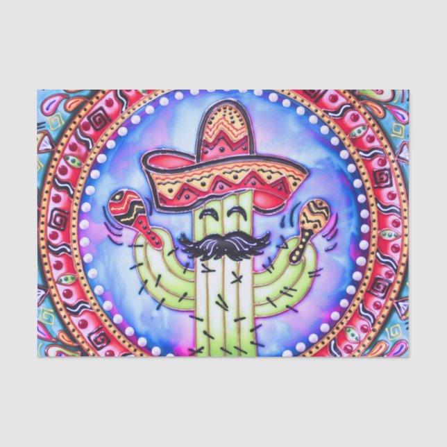Papel De Seda Decoupage Azul Azul da Fiesta Cinco de Mayo (Frente )