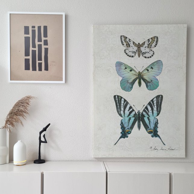 Papel De Seda Decoupage Azul Dusty da Borboleta Botânica (Criador carregado)