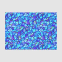 Decoupage Azul Gelo Iridescente & Vidro Marinho Ro