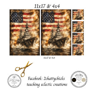Papel De Seda Decoupage Bandeira Americana Navio de Guerra Patri