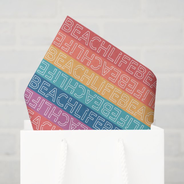 Papel De Seda Decoupage Beach Life Festa de aniversário (Sacola de presentes)