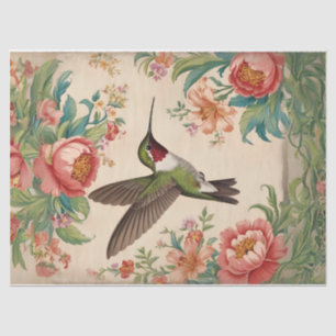 Papel de Seda Decoupage Beija-flor Vintage