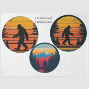 Papel De Seda Decoupage Bigfoot Negrito Laranja Preto 12 e 10 Po