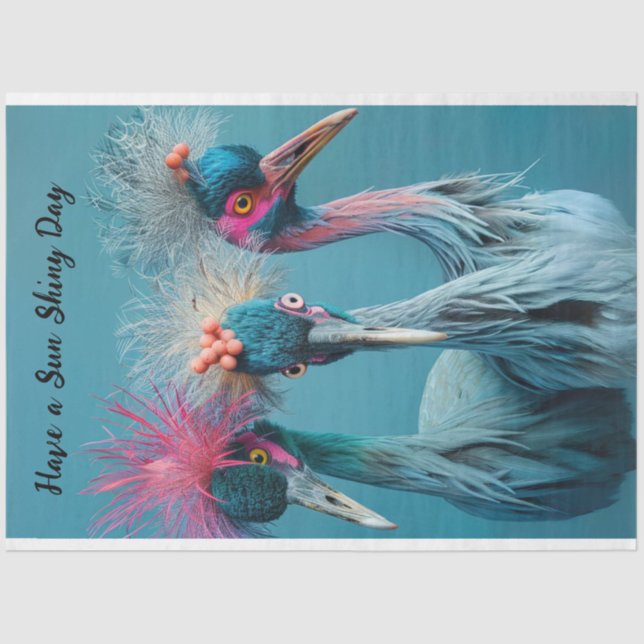 Papel De Seda Decoupage Birds Sun Shiny Day (Frente )