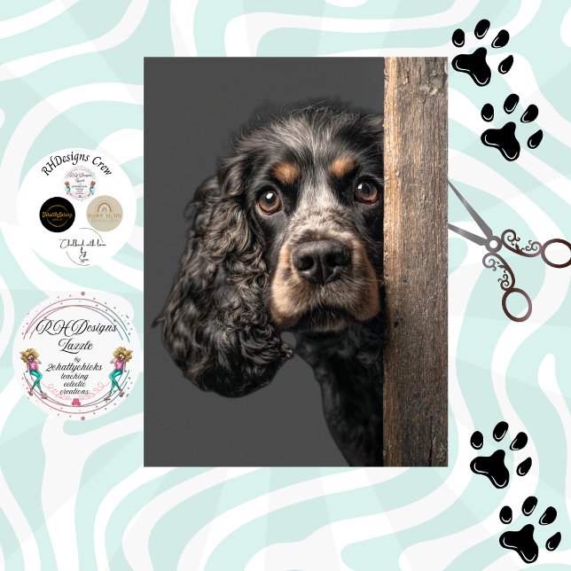 Papel De Seda Decoupage Black Brown Cocker Spaniel Sadie (Criador carregado)