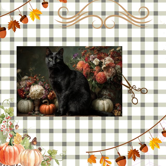 Papel De Seda Decoupage Black Cat Fall Season Autsom Decor (Criador carregado)