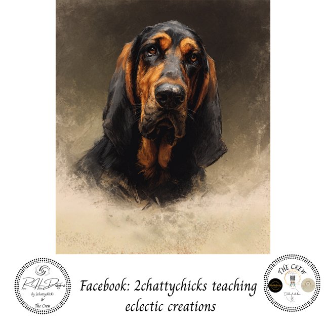 Papel De Seda Decoupage Bloodhound Nobel Expressão Preto Marrom (Criador carregado)