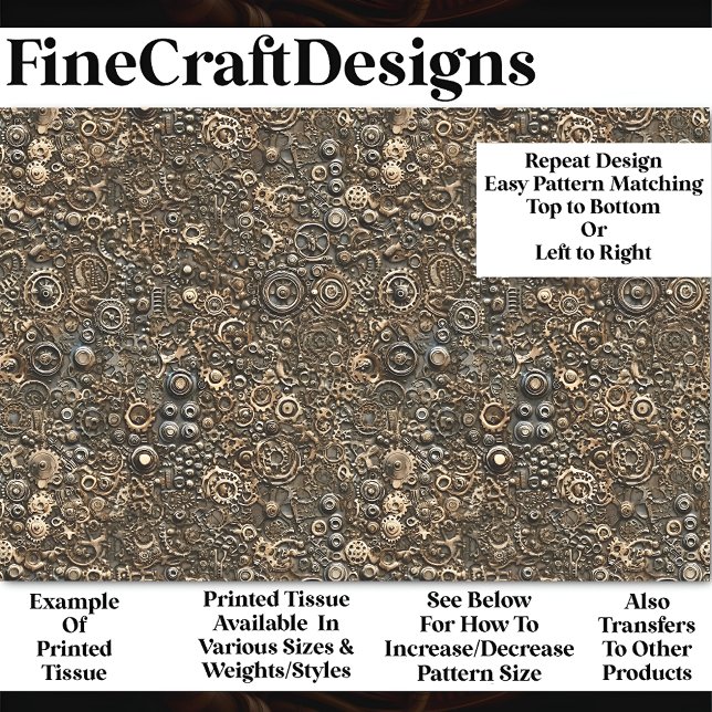 Papel De Seda Decoupage BM9 de Padrão Mecânico Steampunk (Criador carregado)