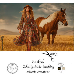 Papel De Seda Decoupage Boho Western Cowgirl Barbara