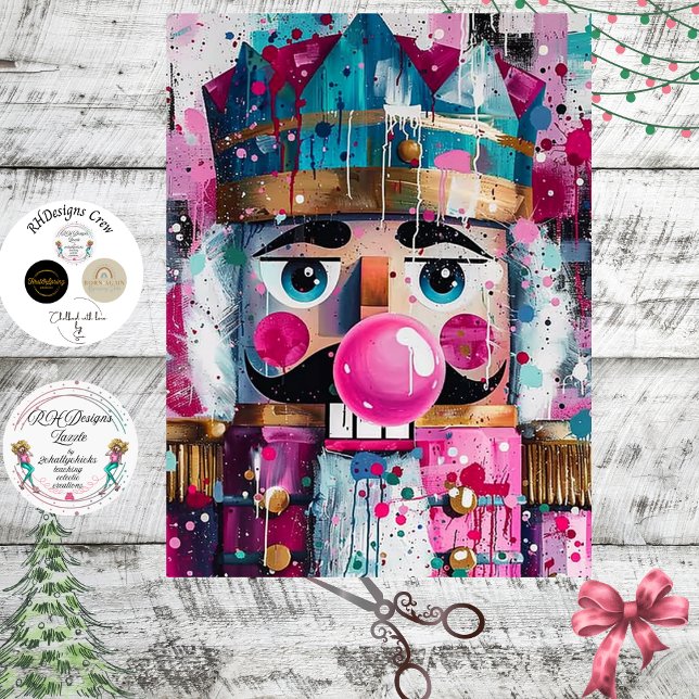 Papel De Seda Decoupage Bubblegum Majestade Rosa Quebra-Nozes  (Criador carregado)