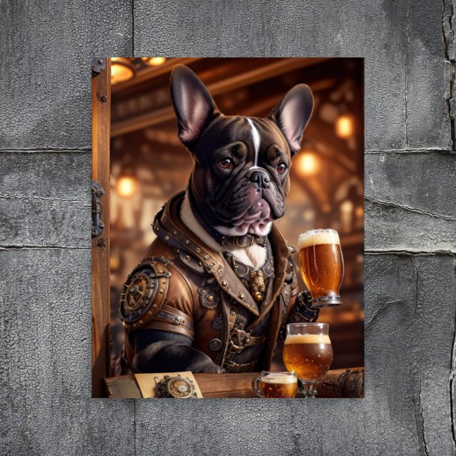 Papel De Seda Decoupage - Bulldog steampunk e cerveja -  (Criador carregado)