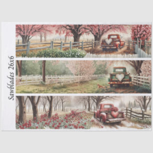 Papel De Seda Decoupage Caminhões Vintage do Dia dos Namorados S
