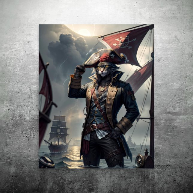 Papel De Seda Decoupage - Capitão pirata gato corajoso -  (Criador carregado)