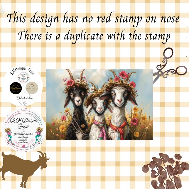 Papel De Seda Decoupage Caprichoso 3 Cabras no Campo (Criador carregado)