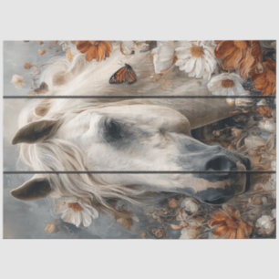 Papel De Seda Decoupage Cavalo Branco Prancha Parede Sussurros P